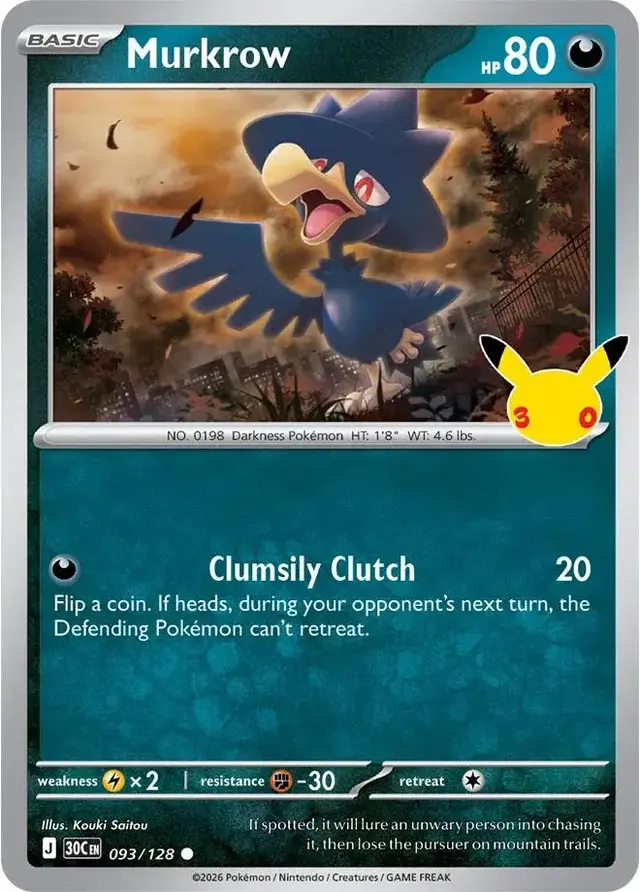 Murkrow #93 - Pokemon 30th Celebration