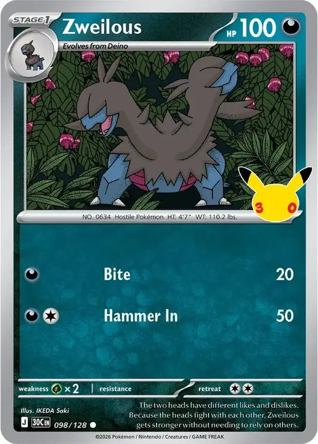 Zweilous #98 - Pokemon 30th Celebration