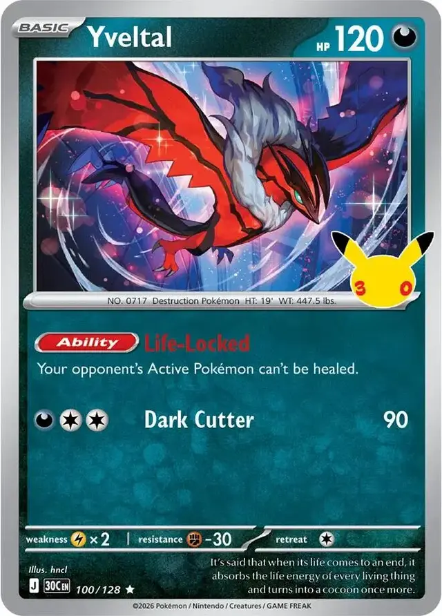Yveltal #100 - Pokemon 30th Celebration
