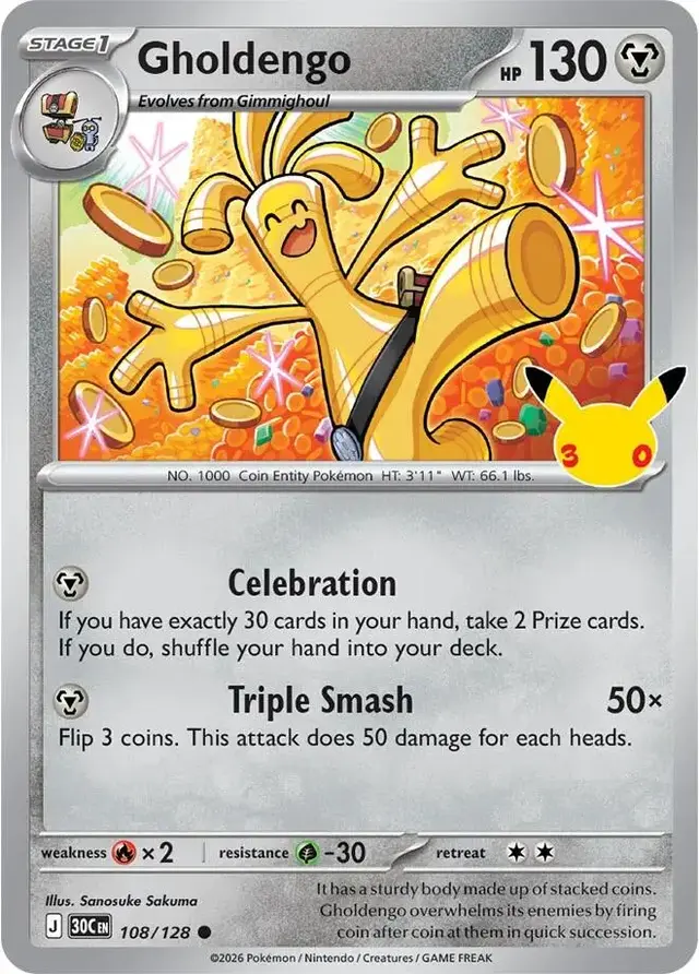 Gholdengo #108 - Pokemon 30th Celebration