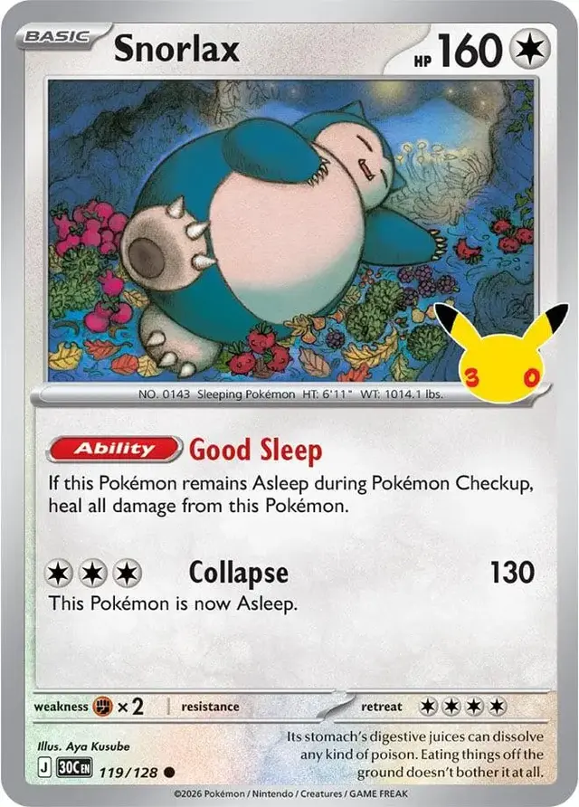 Snorlax #119 - Pokemon 30th Celebration