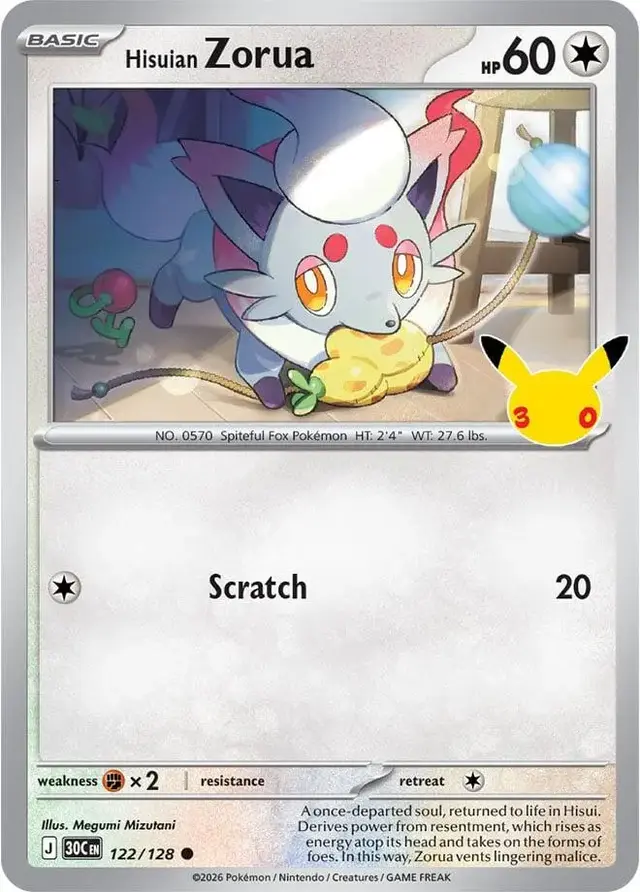 Hisuian Zorua #122 - Pokemon 30th Celebration