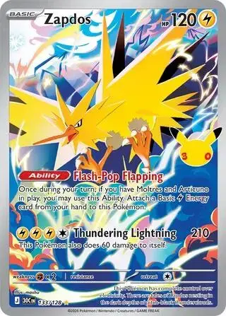 Zapdos #133 - Pokemon 30th Celebration