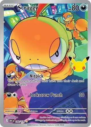 Scraggy #140 - Pokemon 30th Celebration