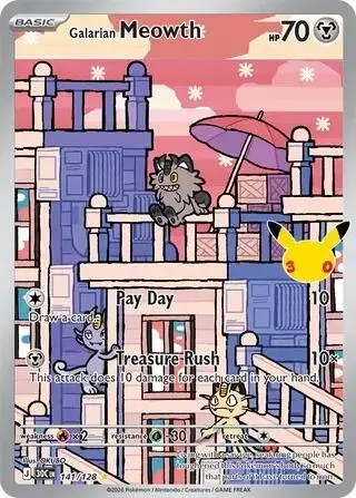 Galarian Meowth #141 - Pokemon 30th Celebration