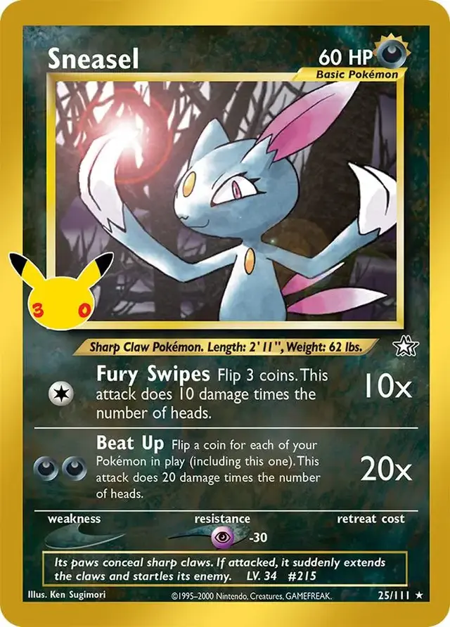 Sneasel #25 - Pokemon 30th Celebration Classic Collection
