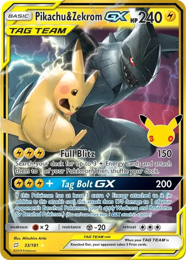 Pikachu & Zekrom GX #33 - Pokemon 30th Celebration Classic Collection