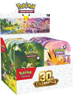 30th Celebration Mini Tin Display - Pokemon 30th Celebration