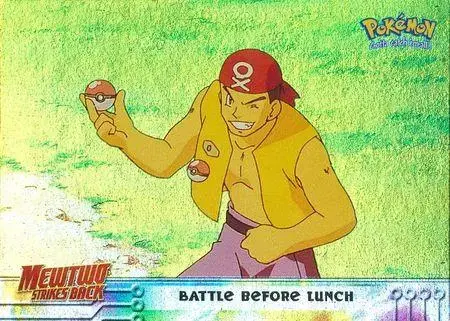 Battle Before Lunch [Rainbow Foil] #10 - Pokemon 1999 Topps Movie