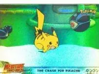 Chase for Pikachu [Rainbow Foil] #28 - Pokemon 1999 Topps Movie