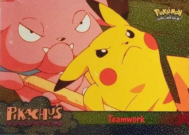 Teamwork [Foil] #54 - Pokemon 1999 Topps Movie