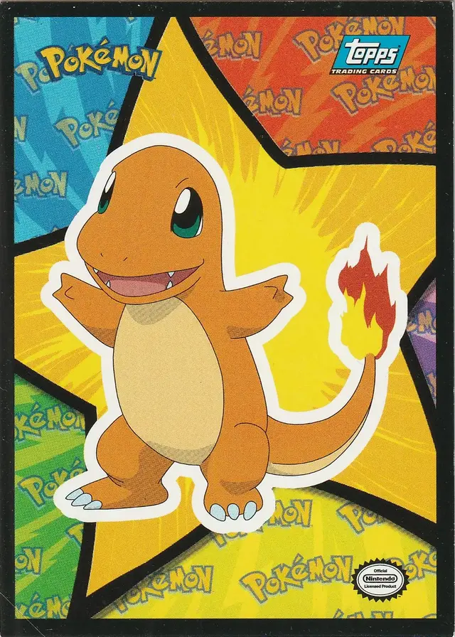 Charmander [Uncut Error] #2 - Pokemon 1999 Topps Movie Sticker