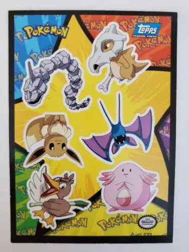 Onix, Cubone #13 - Pokemon 1999 Topps Movie Sticker