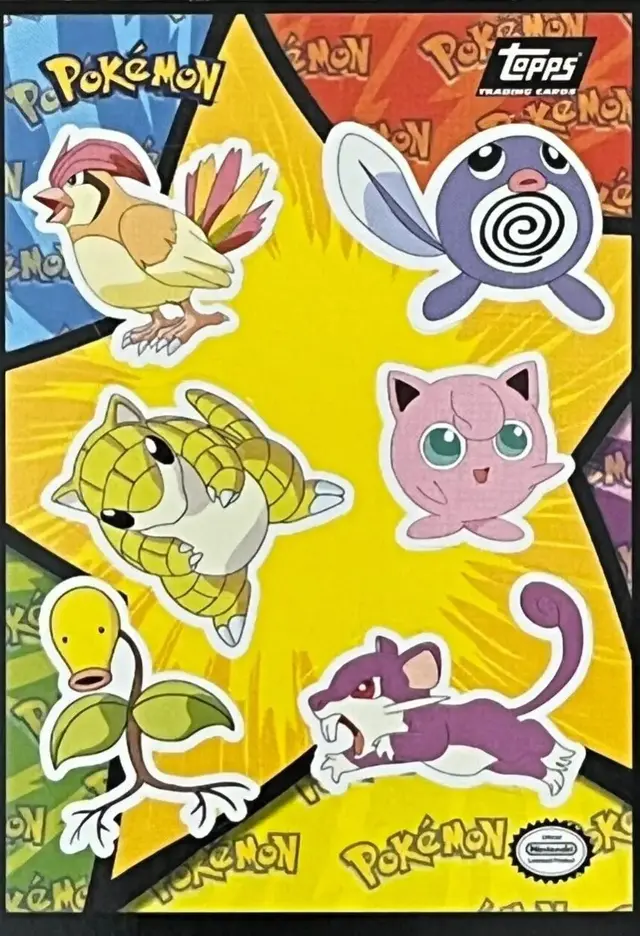 Pidgeotto, Poliwag #14 - Pokemon 1999 Topps Movie Sticker