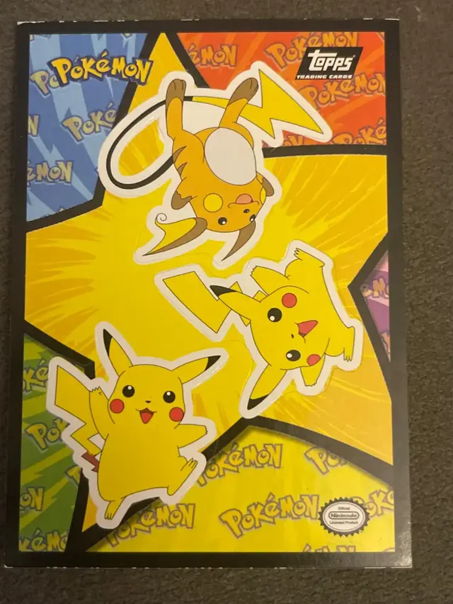Raichu #7 - Pokemon 1999 Topps Movie Sticker
