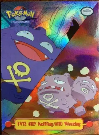 Koffing, Weezing [Rainbow] #TV13 - Pokemon 1999 Topps TV