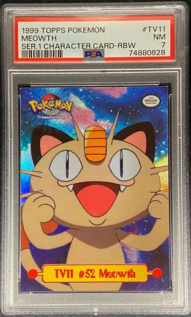 Meowth [Rainbow] #TV11 - Pokemon 1999 Topps TV