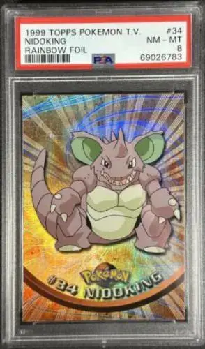 Nidoking [Rainbow Foil] #34 - Pokemon 1999 Topps TV