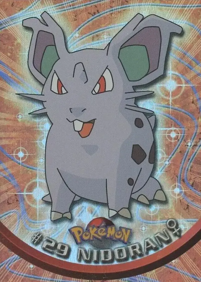 Nidoran [Rainbow Foil] #29 - Pokemon 1999 Topps TV