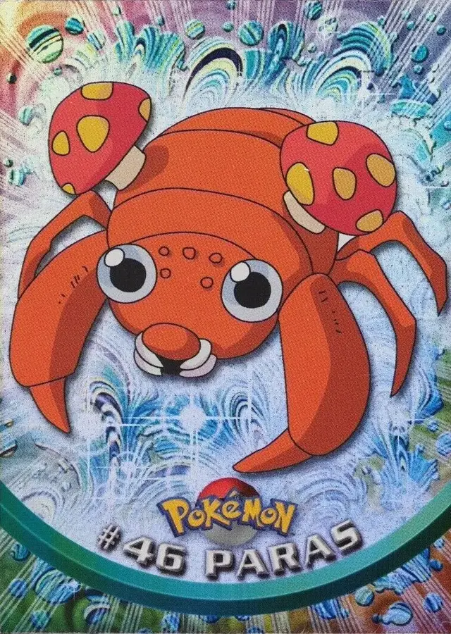 Paras [Rainbow Foil] #46 - Pokemon 1999 Topps TV