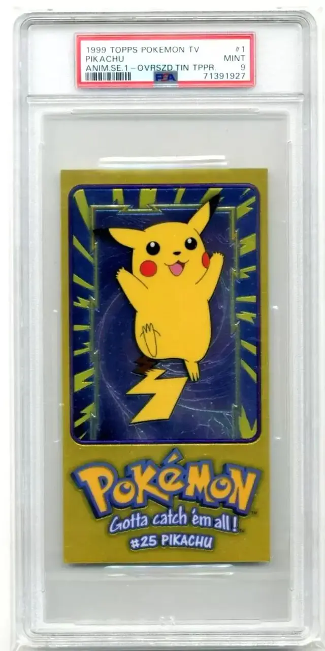 Pikachu [Tin Topper] #1 - Pokemon 1999 Topps TV