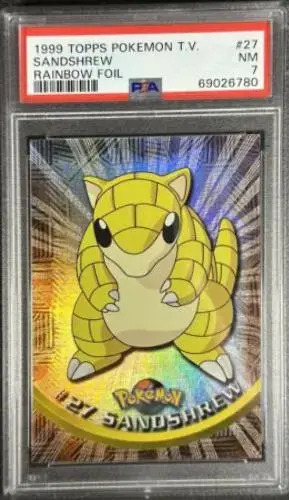 Sandshrew [Rainbow Foil] #27 - Pokemon 1999 Topps TV