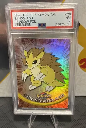 Sandslash [Rainbow Foil] #28 - Pokemon 1999 Topps TV