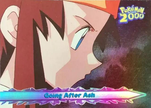 Going After Ash [Rainbow Foil] #28 - Pokemon 2000 Topps Movie