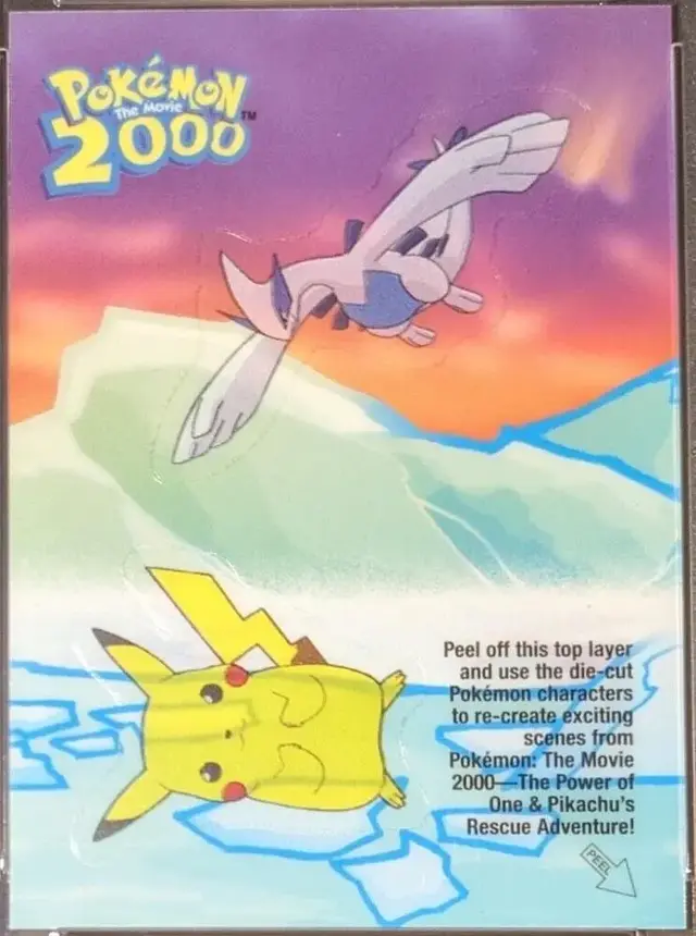 Pokemon 2000 Topps Movie Sticker set - most valuable card artwork (Lugia Pikachu)