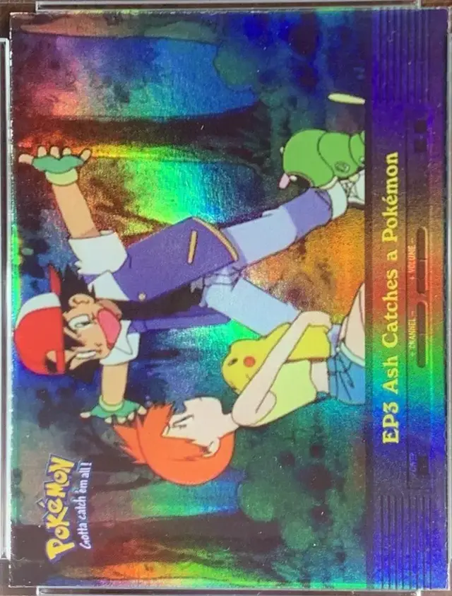 Ash Catches A Pokemon [Rainbow Foil] #EP3 - Pokemon 2000 Topps TV