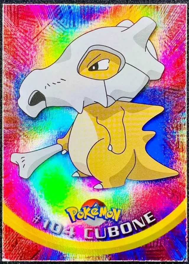 Cubone [Rainbow Foil] #104 - Pokemon 2000 Topps TV