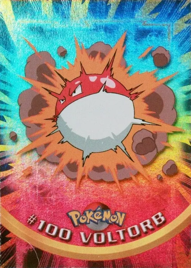 Voltorb [Rainbow Foil] #100 - Pokemon 2000 Topps TV