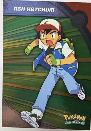 Ash Ketchum [Foil] #HV1 - Pokemon 2000 Topps TV Heroes & Villians