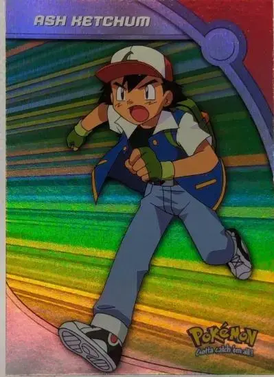 Ash Ketchum [Rainbow Foil] #HV1 - Pokemon 2000 Topps TV Heroes & Villians