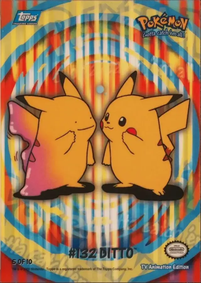 Pokemon 2000 Topps TV Sticker set - most valuable card artwork (Ditto)
