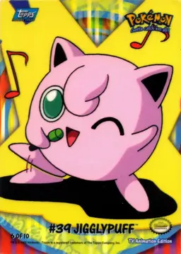Jigglypuff #6 - Pokemon 2000 Topps TV Sticker