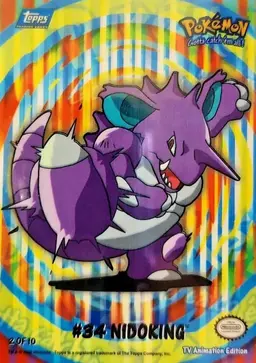 Nidoking #2 - Pokemon 2000 Topps TV Sticker