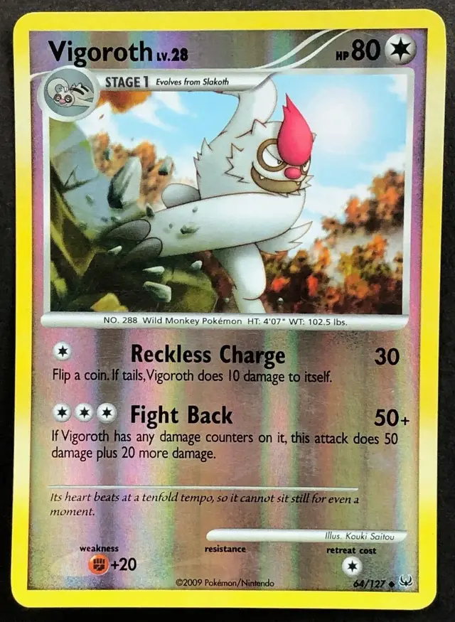 Vigoroth [Reverse Holo] - Pokemon Platinum #64