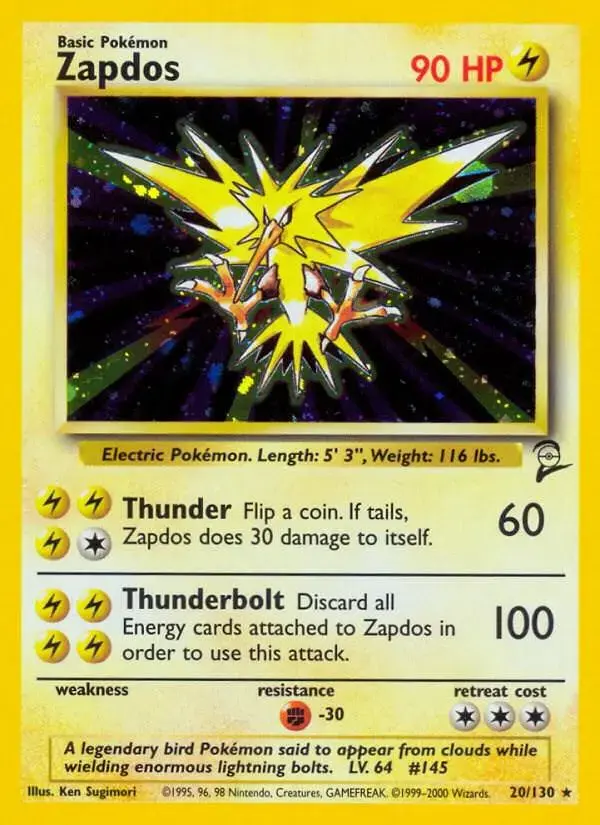 Zapdos - Pokemon Base Set 2 #20