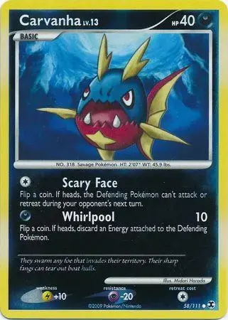 Carvanha [Reverse Holo] - Pokemon Rising Rivals #58