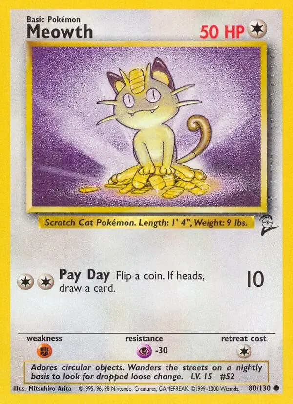 Meowth - Pokemon Base Set 2 #80