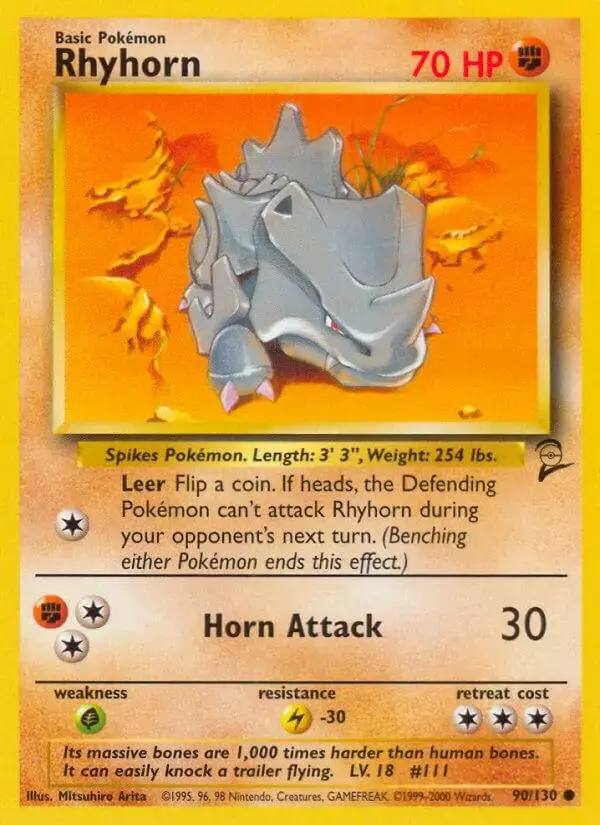 Rhyhorn - Pokemon Base Set 2 #90