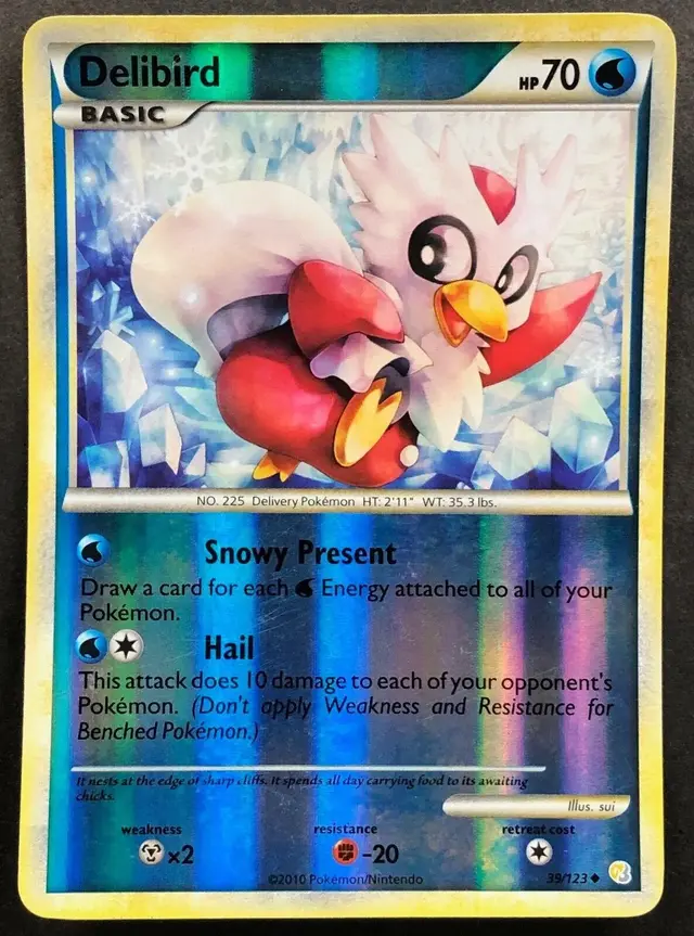 Delibird [Reverse Holo] - Pokemon HeartGold & SoulSilver #39