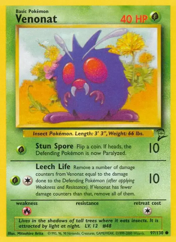 Venonat - Pokemon Base Set 2 #97