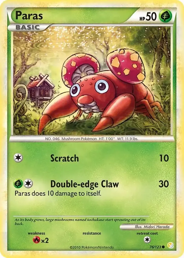 Paras - Pokemon HeartGold & SoulSilver #76