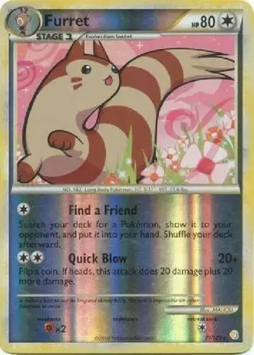 Furret [Reverse Holo] - Pokemon HeartGold & SoulSilver #21