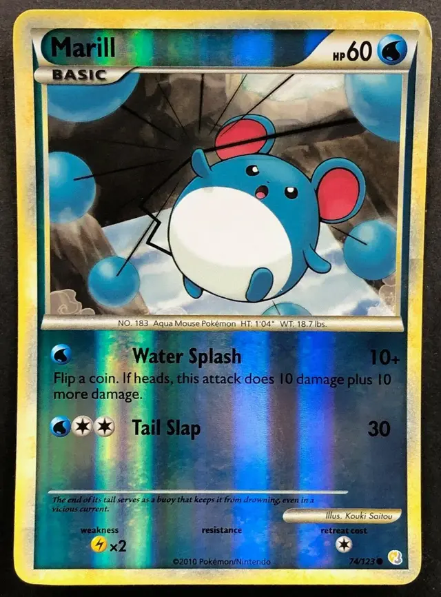 Marill [Reverse Holo] - Pokemon HeartGold & SoulSilver #74