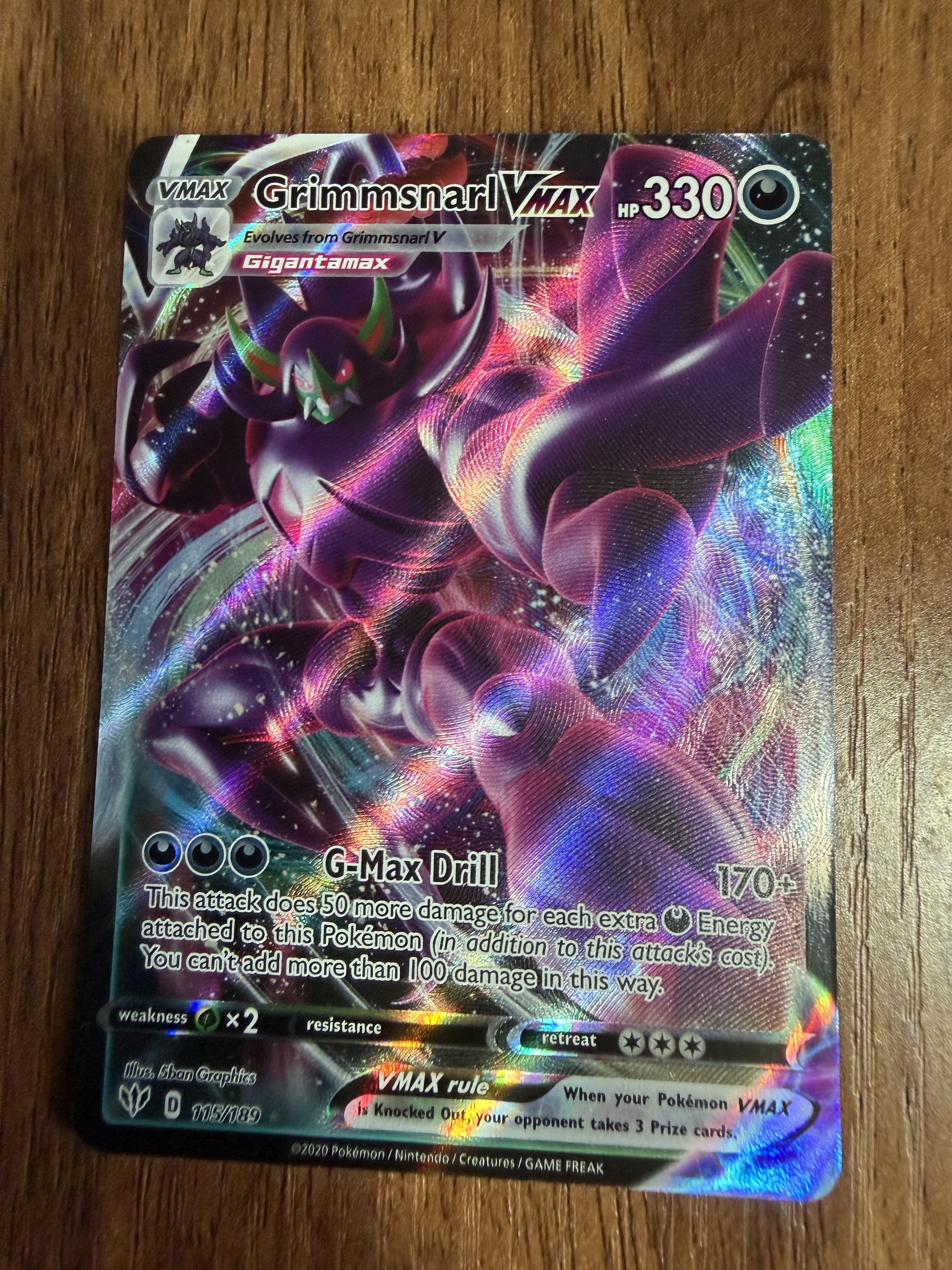 Grimmsnarl VMAX - Pokemon Darkness Ablaze #115 | DOUBLE HOLO