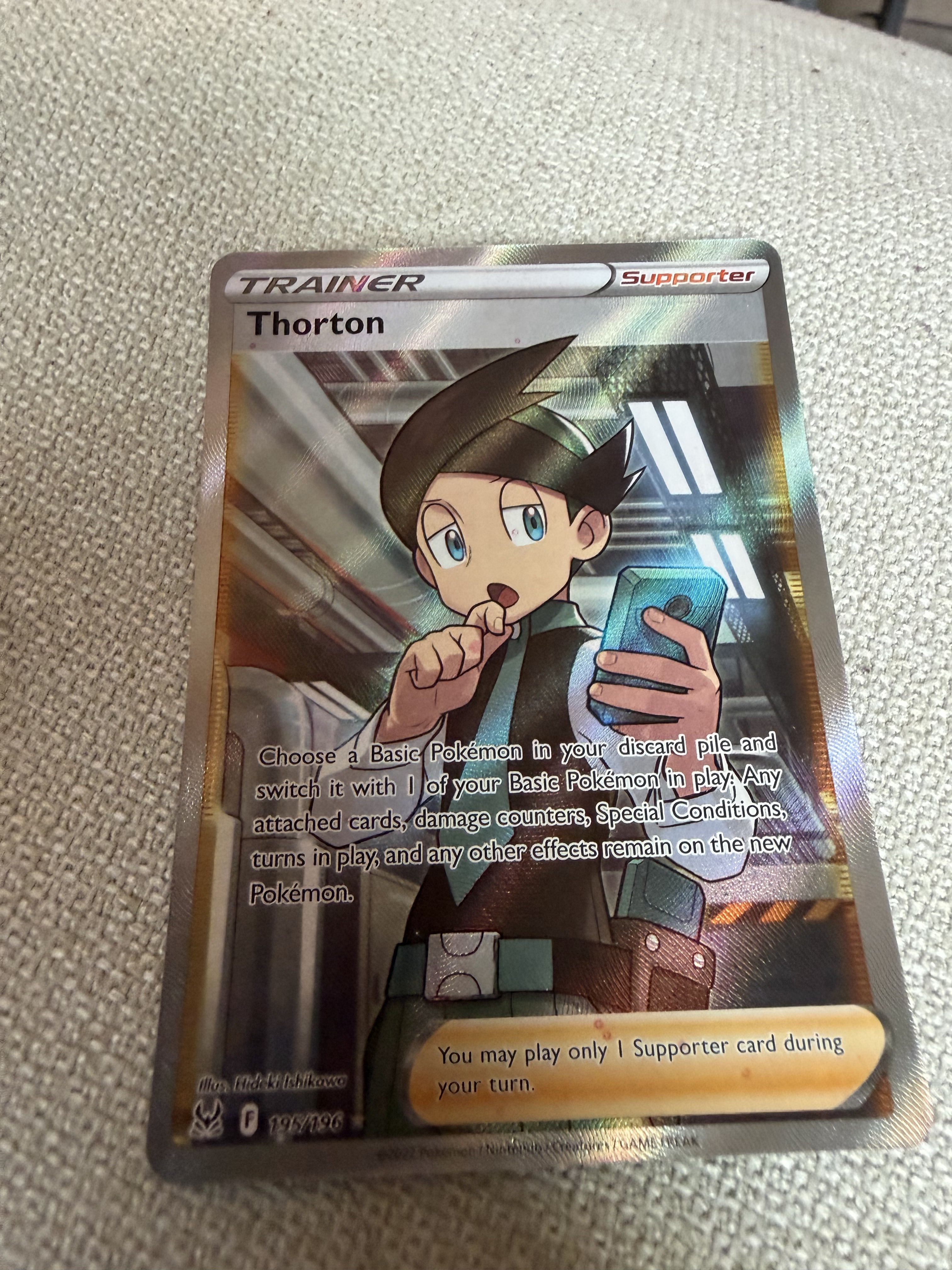 thorton pokemon card - 167/196 - Lost Origin - 4X Trainer Set Ultra Rare Card Type Thorton - Pokemon Lost Origin