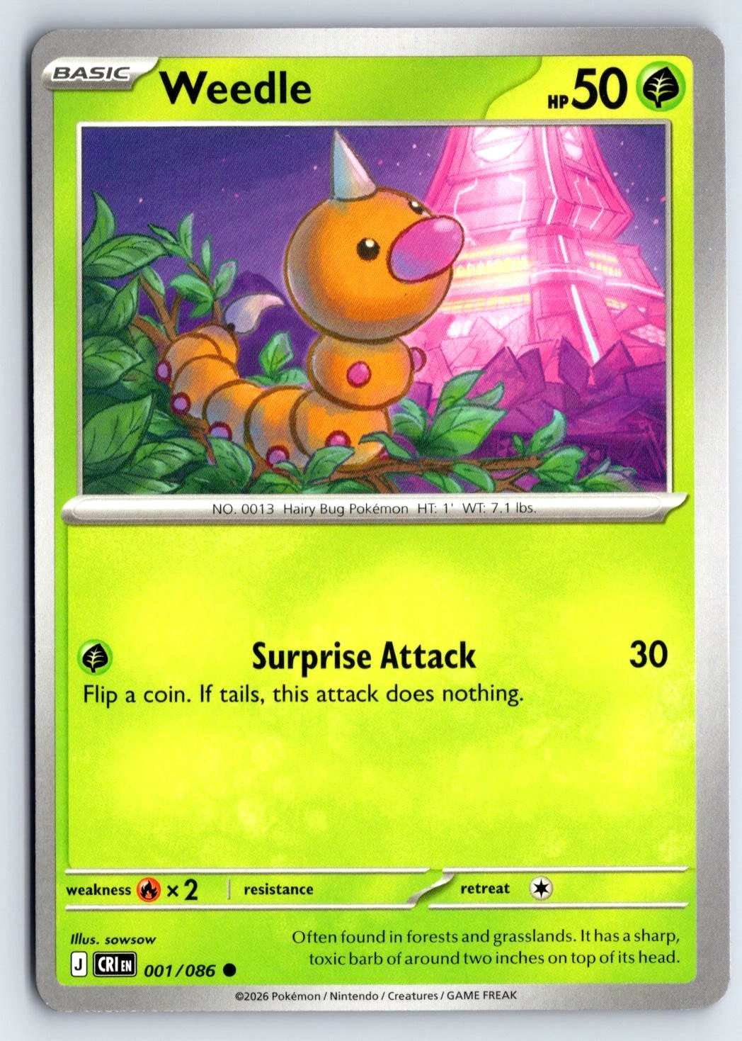 Weedle - Pokemon Chaos Rising #1 Price & Value ($0.07)